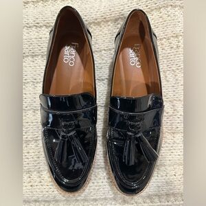 Franco Sarto Women's Black Patent Tassel Loafers